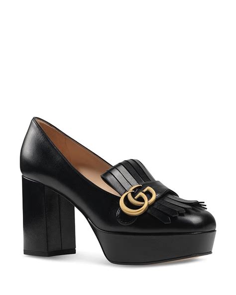 Gucci Women's Marmont Leather Fringe Platform Pumps